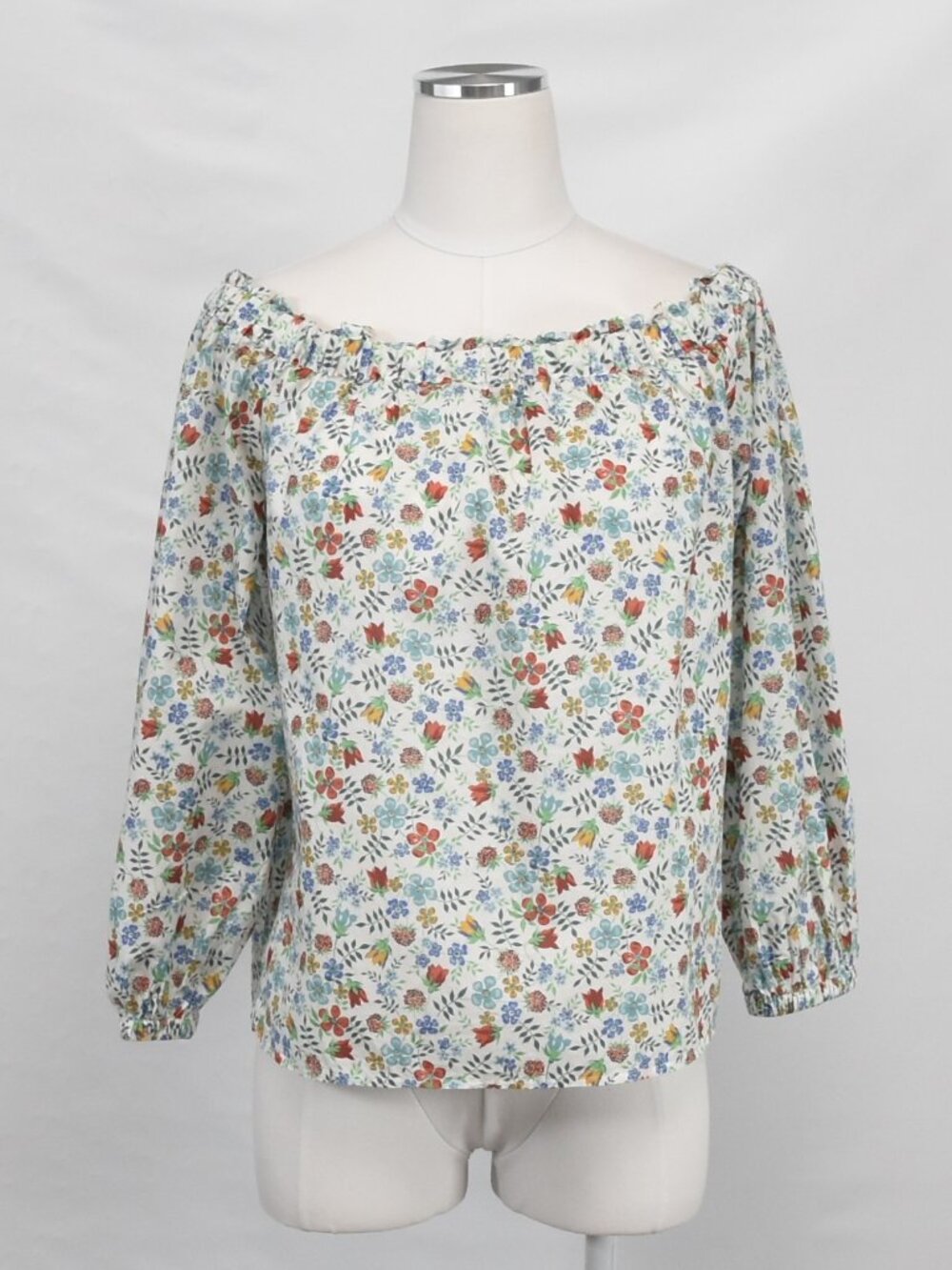 J.Crew Liberty Floral Convertible Shoulder Top Size 12